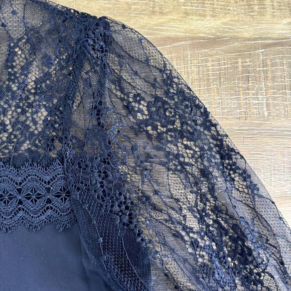 A. Calin by Flying Tomato lace sheer long sleeve blouse Small - Picture 6 of 8